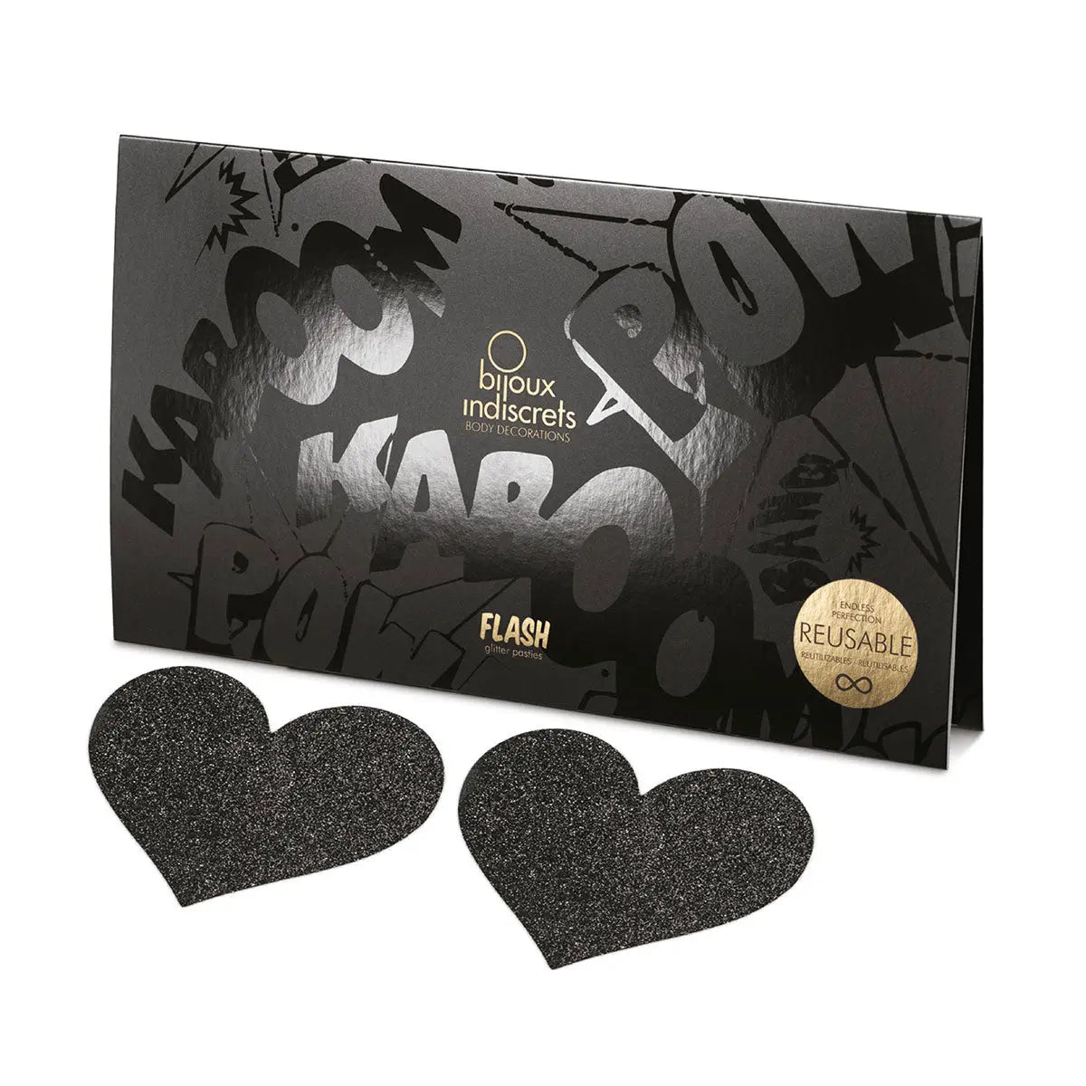 Bijoux Indiscrets Flash Pasties - Black Hearts Bijoux Indiscrets