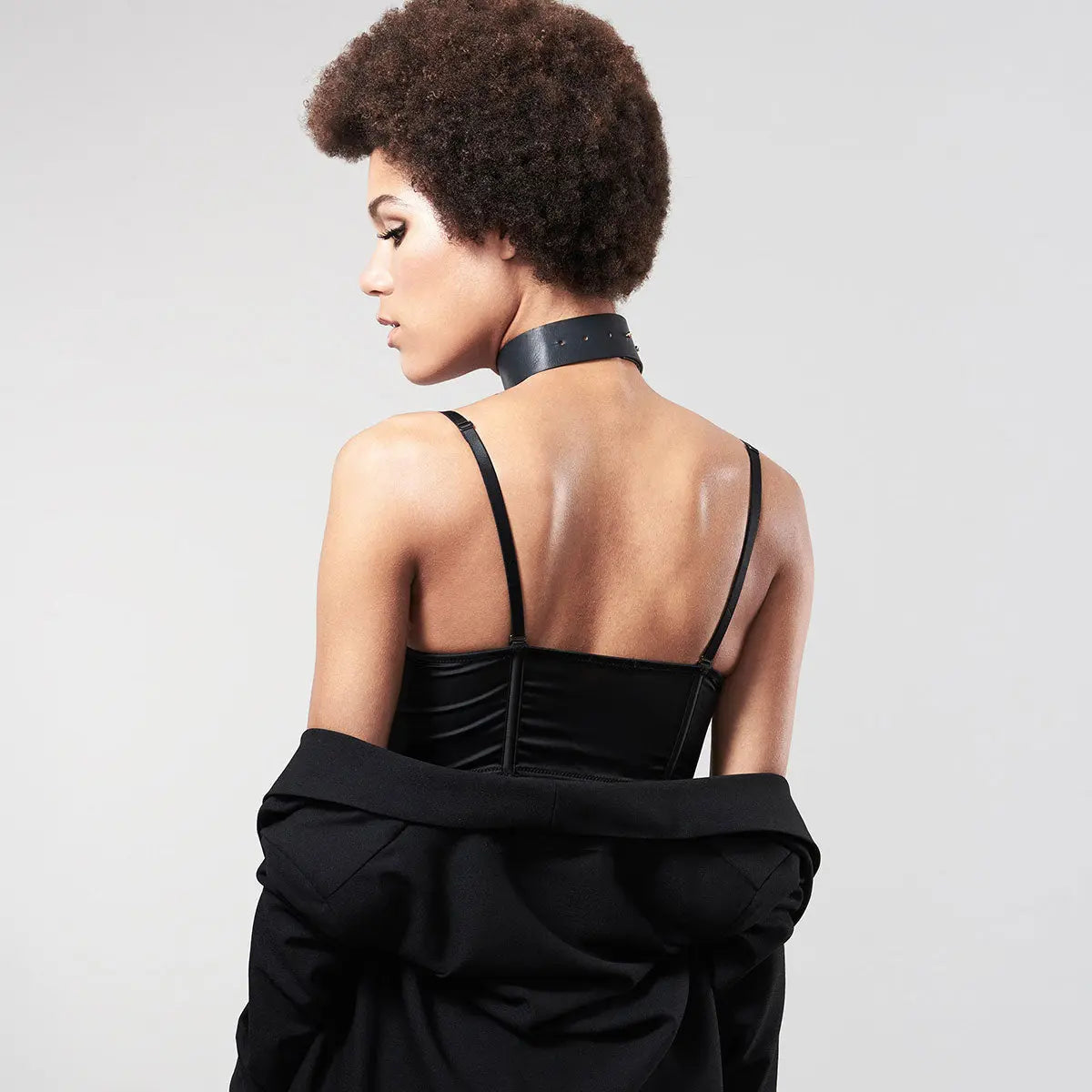 Bijoux Indiscrets Maze Choker with Leash - Black Bijoux Indiscrets
