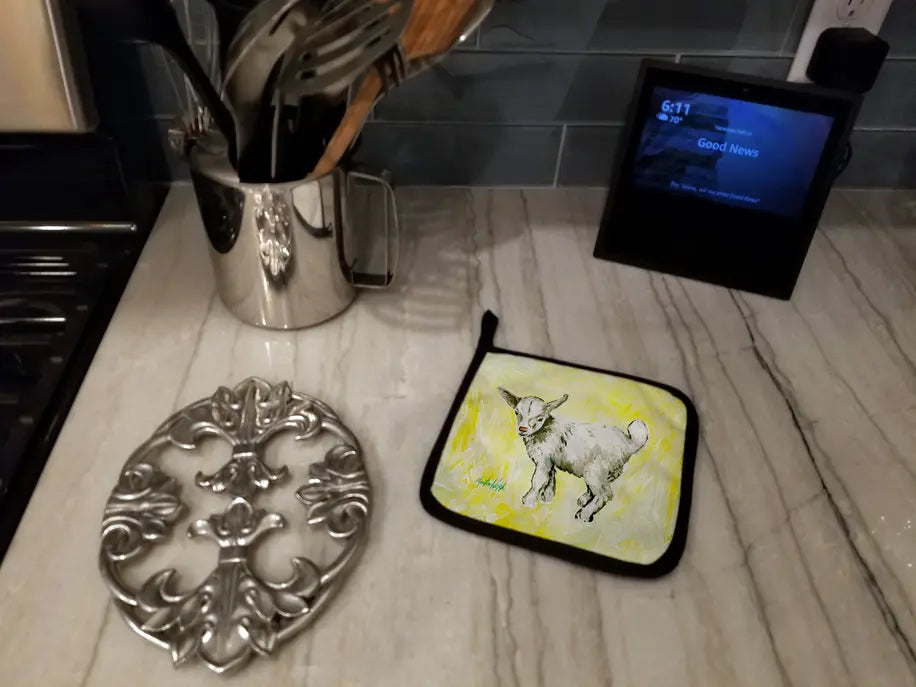 Billy The Kid Goat Pair of Pot Holders Caroline's Treasures