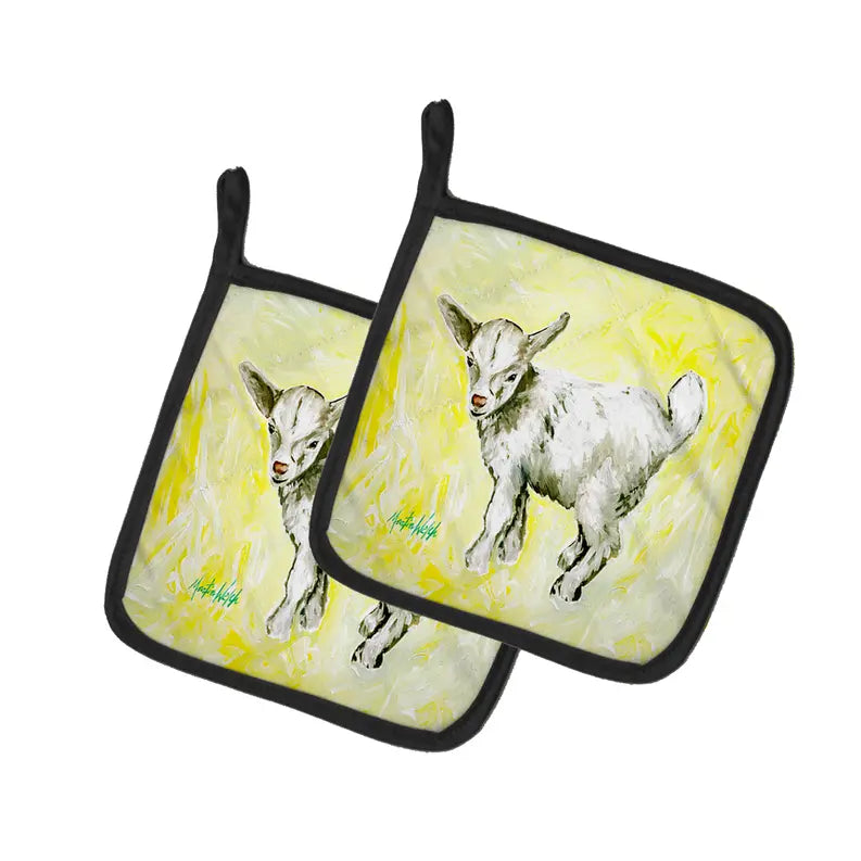 Billy The Kid Goat Pair of Pot Holders Caroline's Treasures