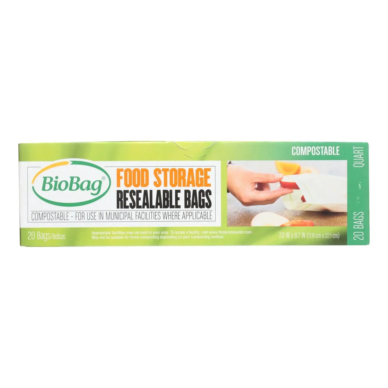Biobag - Resealable Food Storage Bags - Case Of 12 - 20 Count Biobag