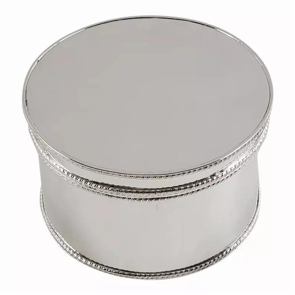Biscuit Box Hinged Round Gadroon 6.25" x 4" Corbell Silver