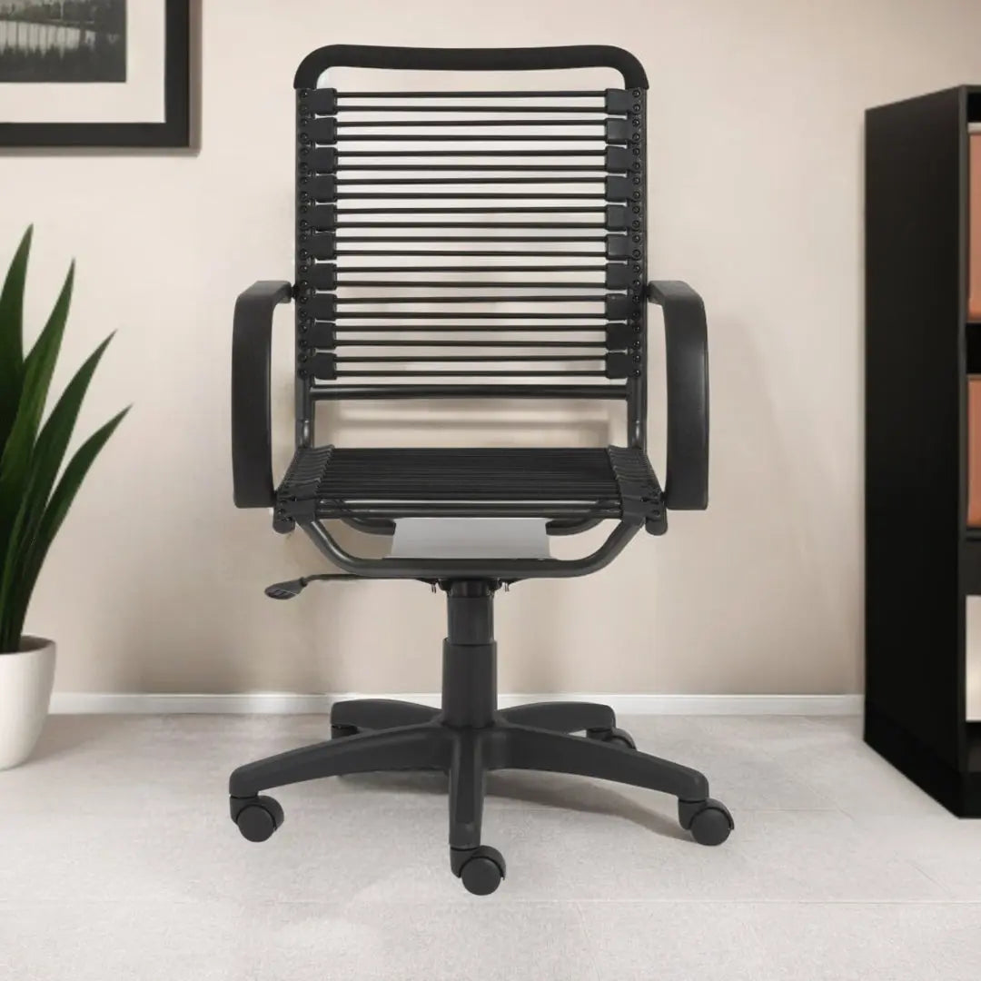 Black Adjustable Swivel Bungee Rolling Office Chair Homeroots Office