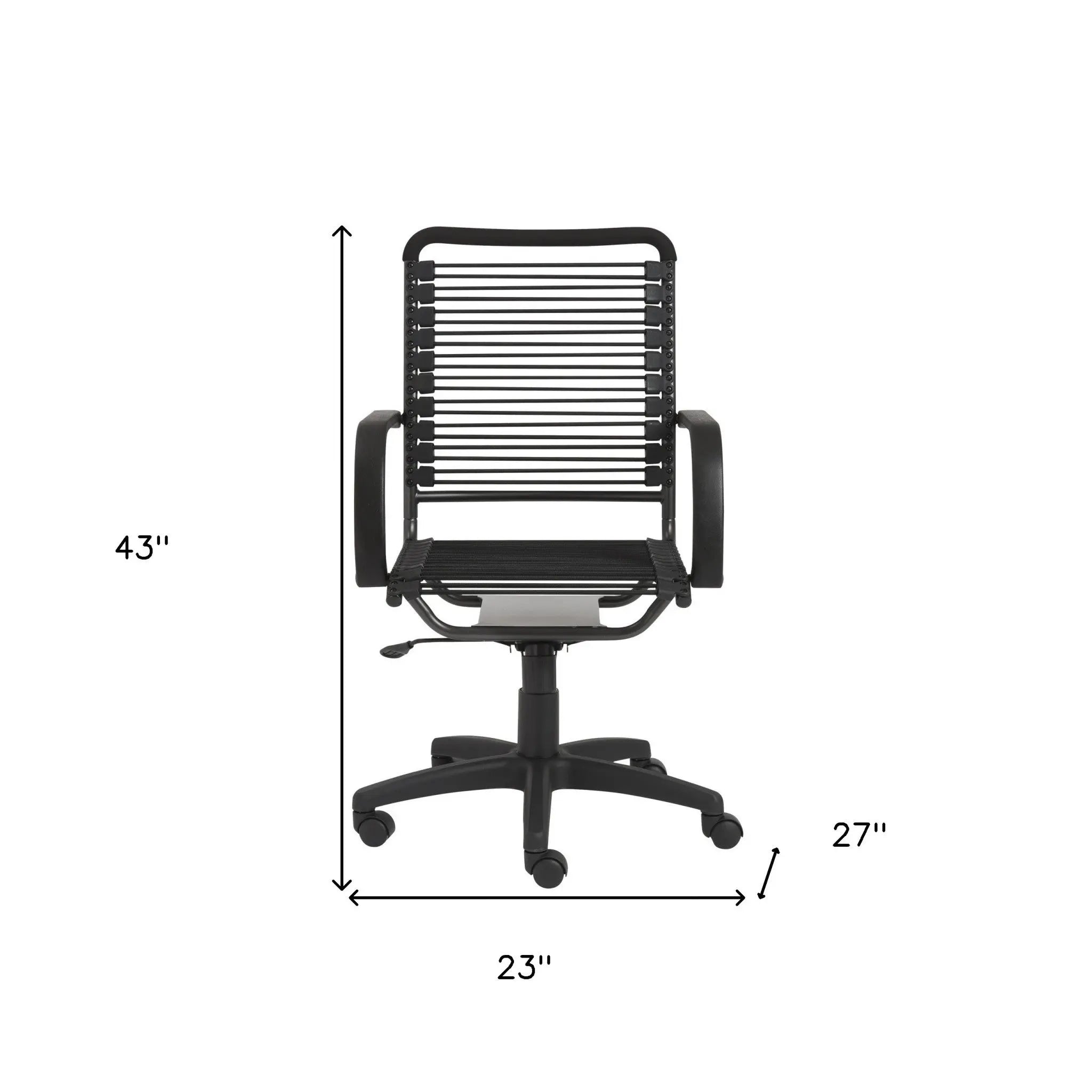 Black Adjustable Swivel Bungee Rolling Office Chair Homeroots Office