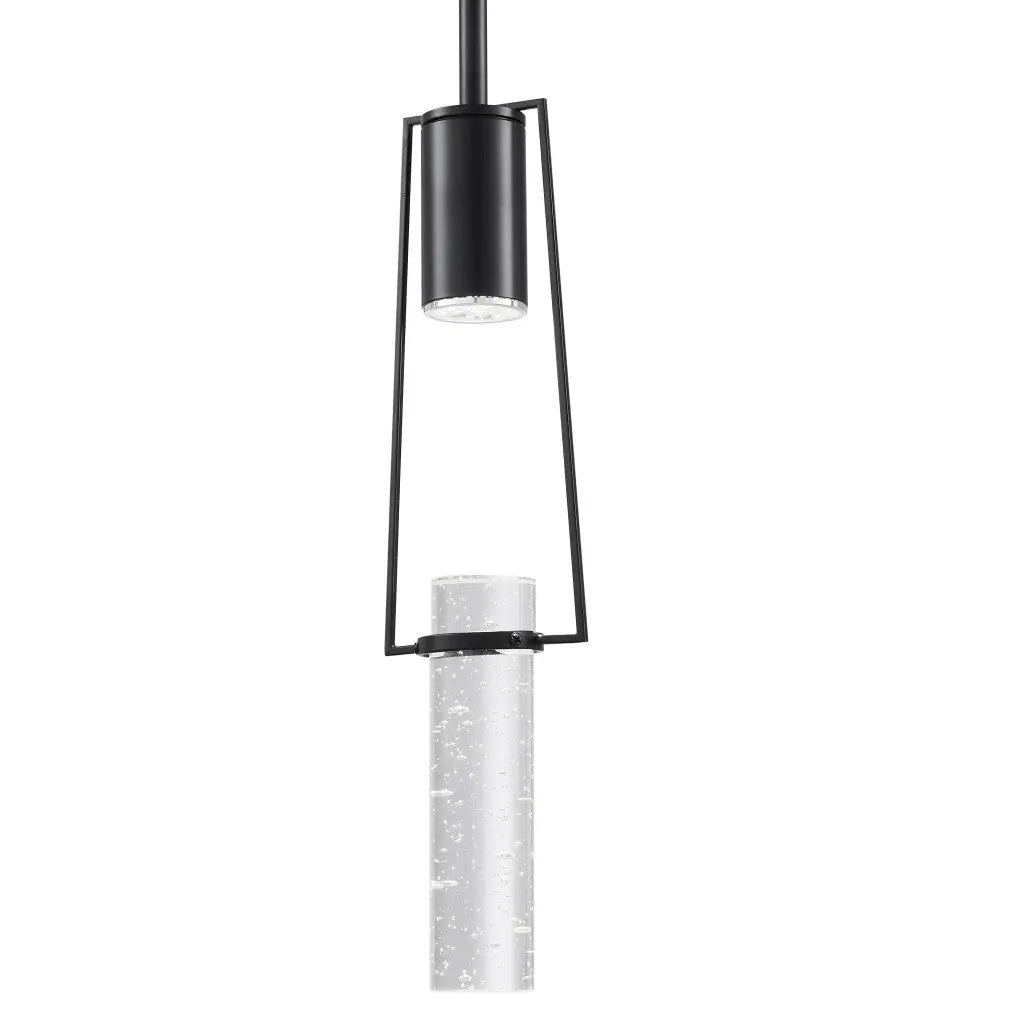 Black And Clear Transparent Metal LED Dimmable Chandelier With Clear Shades GreatEagleInc