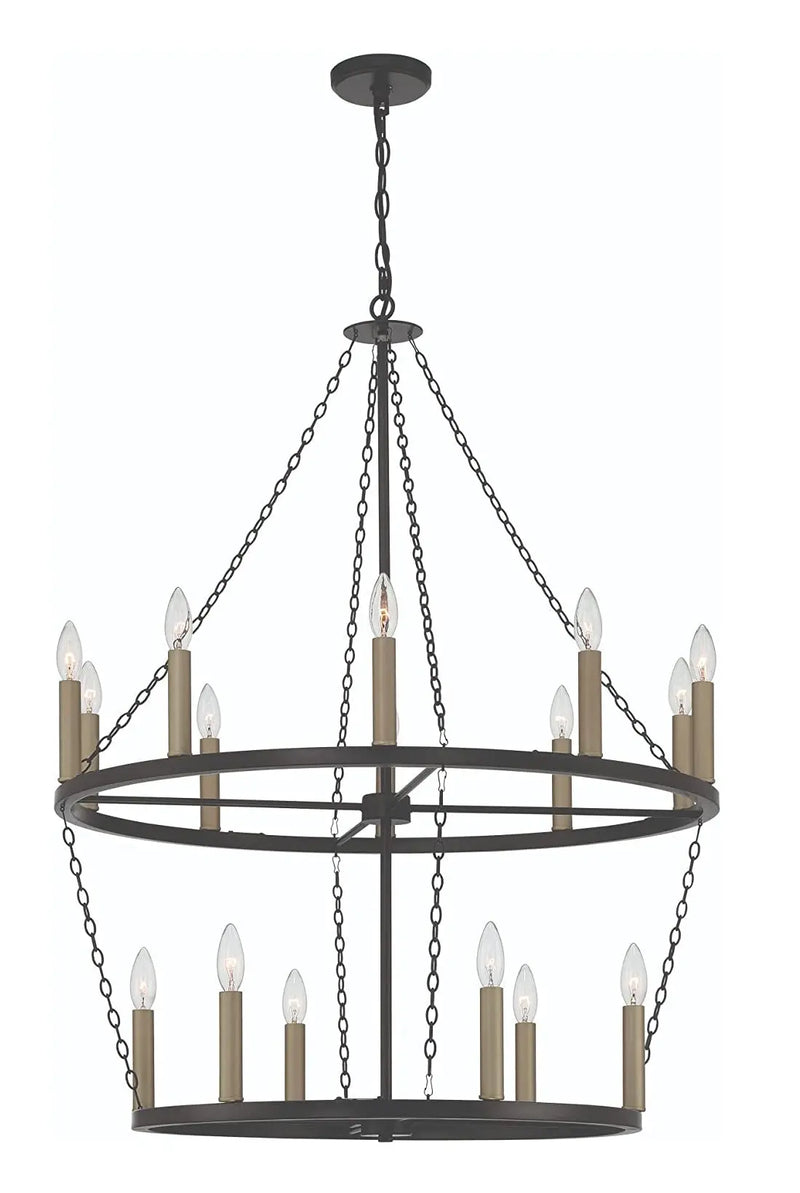 Black And Gold Candle Style Multi Light Metal Dimmable Chandelier Homeroots Lighting