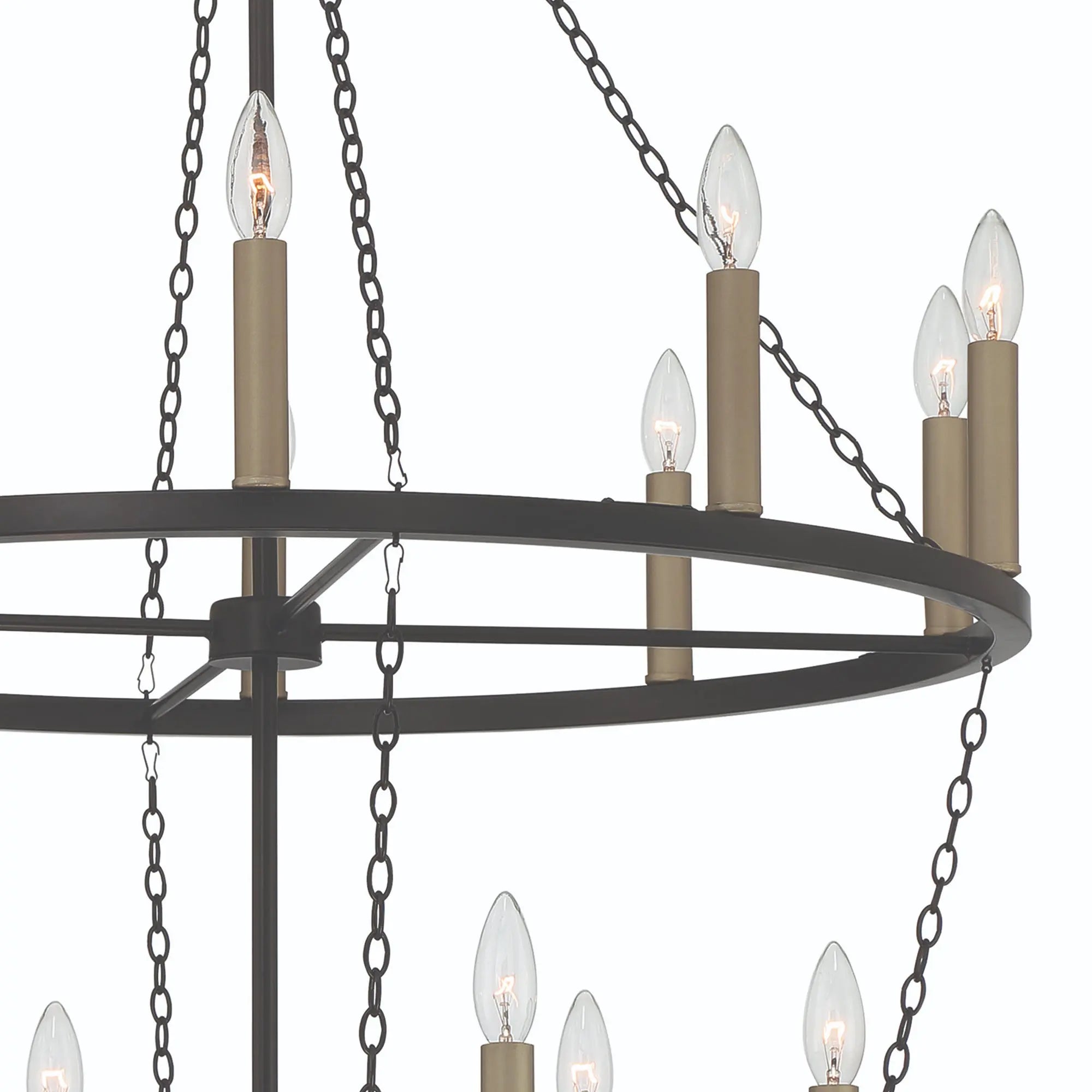 Black And Gold Candle Style Multi Light Metal Dimmable Chandelier Homeroots Lighting