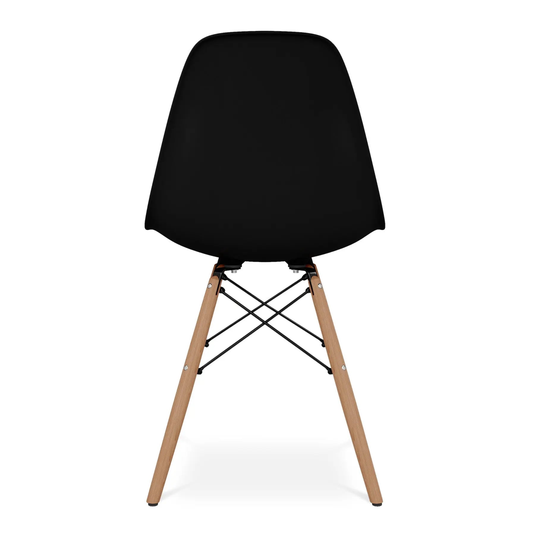 Black And Natural Heavy Duty Plastic And Wood Dining Side Chair Homeroots Kitchen & Dining