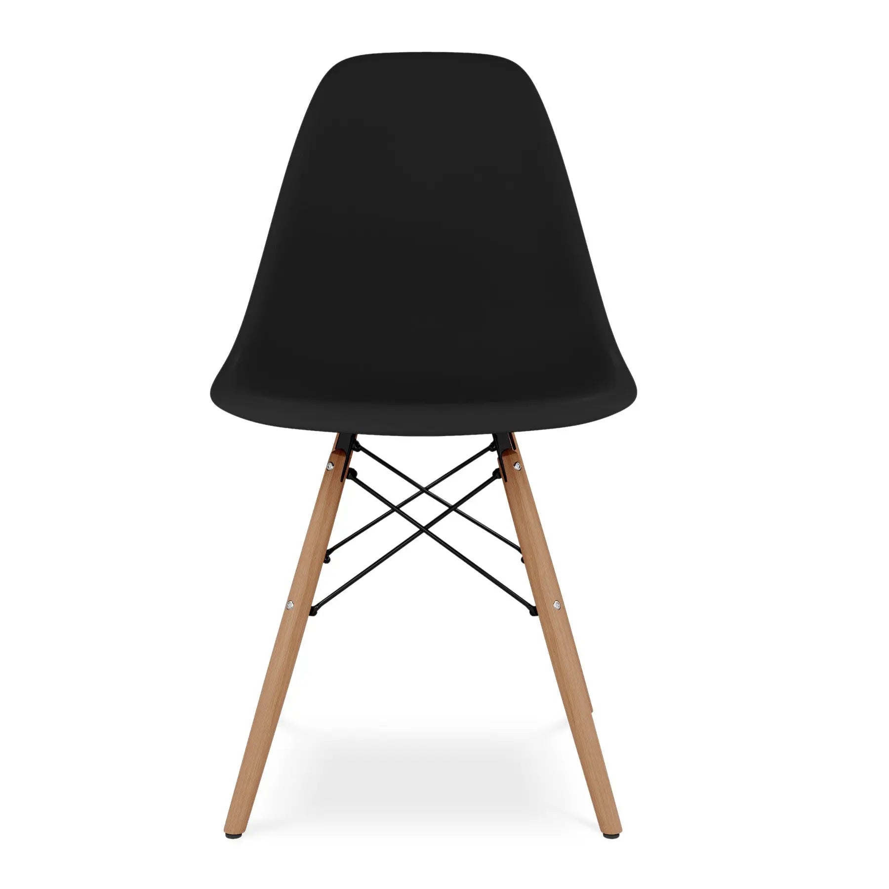 Black And Natural Heavy Duty Plastic And Wood Dining Side Chair Homeroots Kitchen & Dining