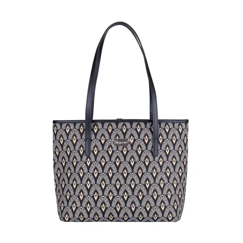 Black And White Luxor College/Shoulder Tote Bag Signare USA