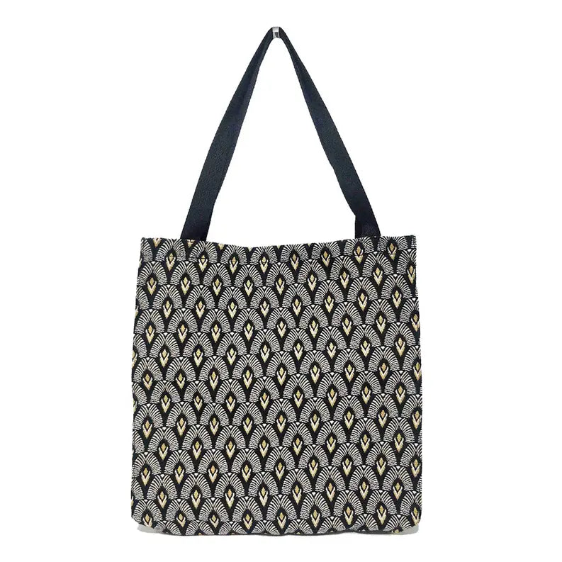 Black And White Luxor Foldable Gusset Bag Signare USA