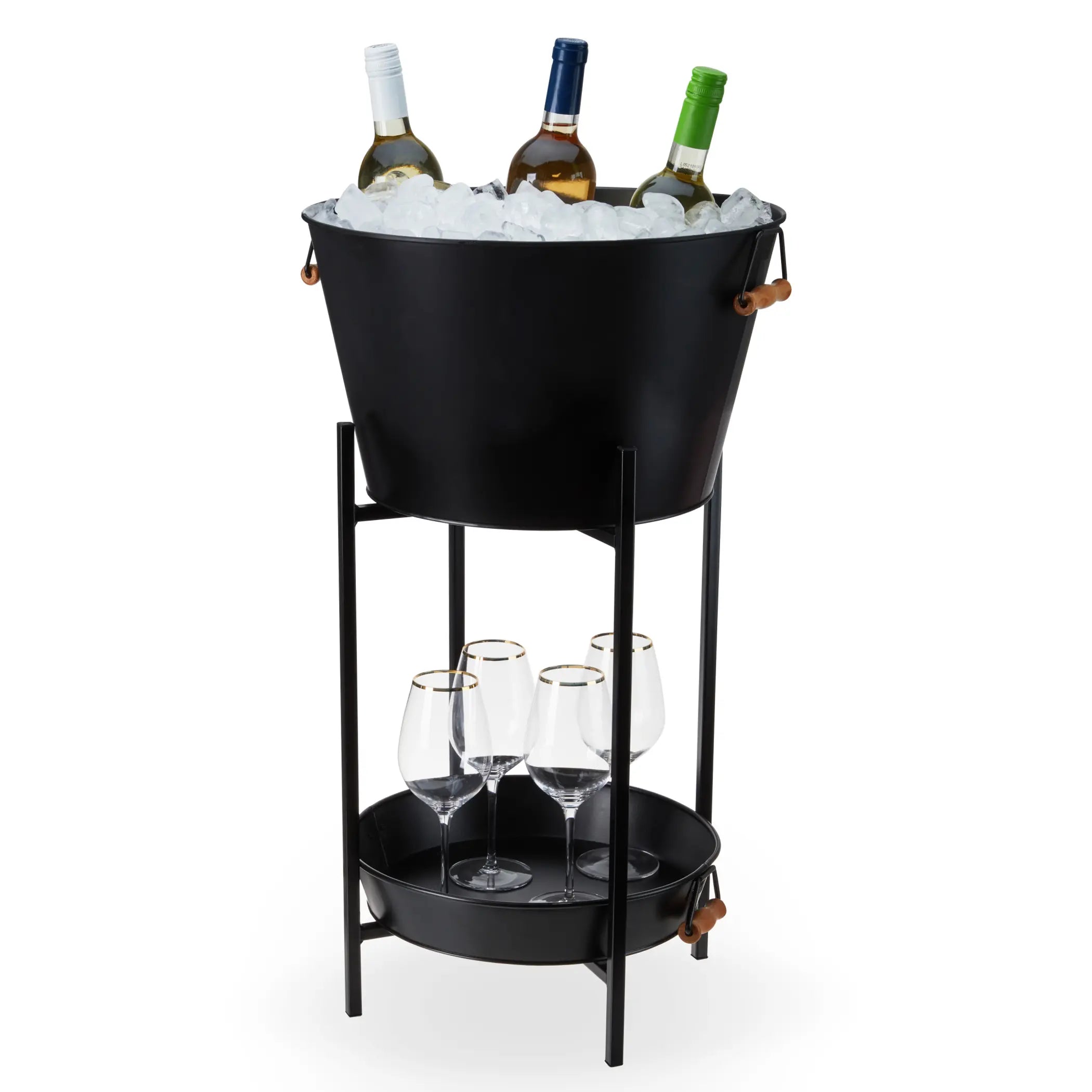 Black Beverage Tub with Stand & Tray by Twine Living Twine