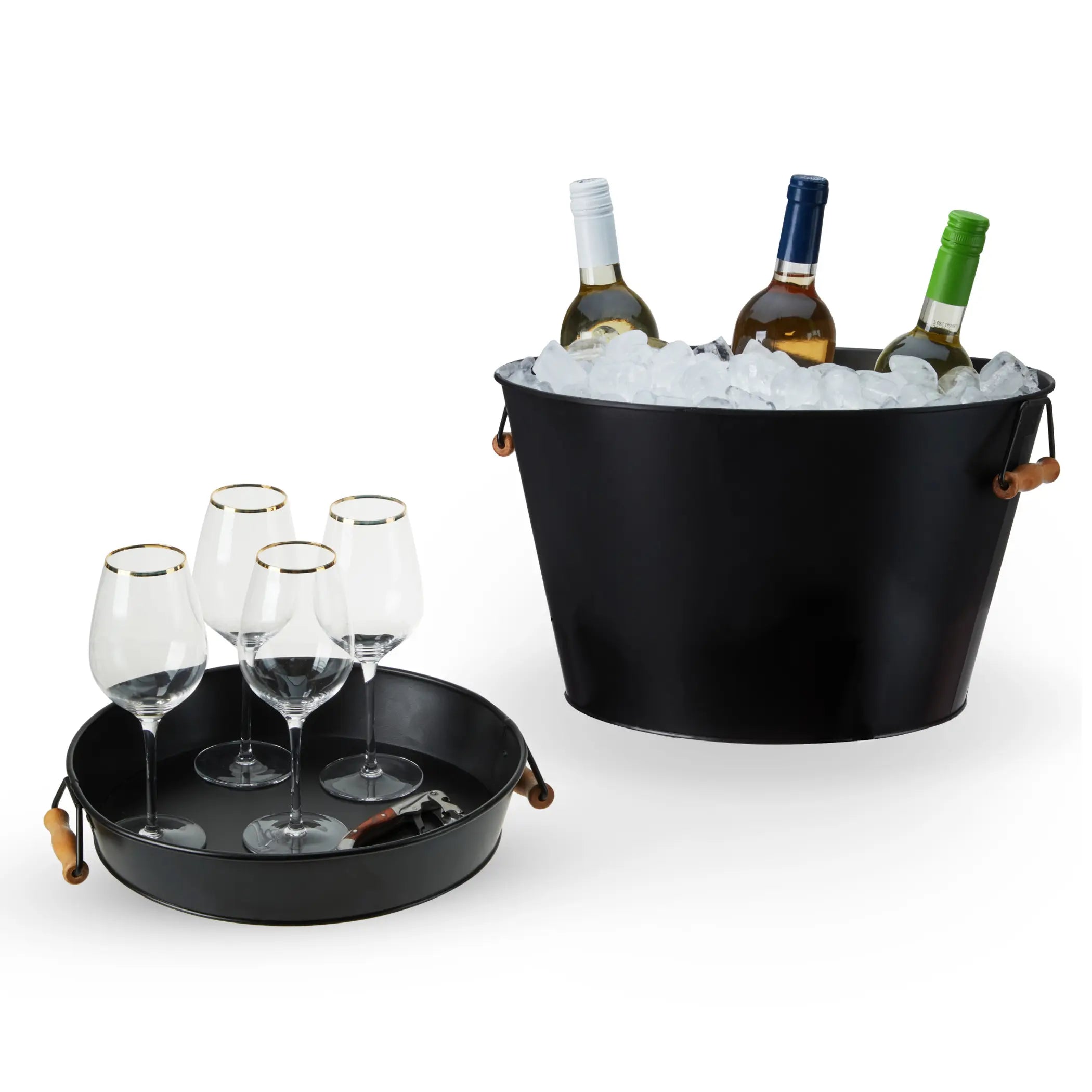 Black Beverage Tub with Stand & Tray by Twine Living Twine