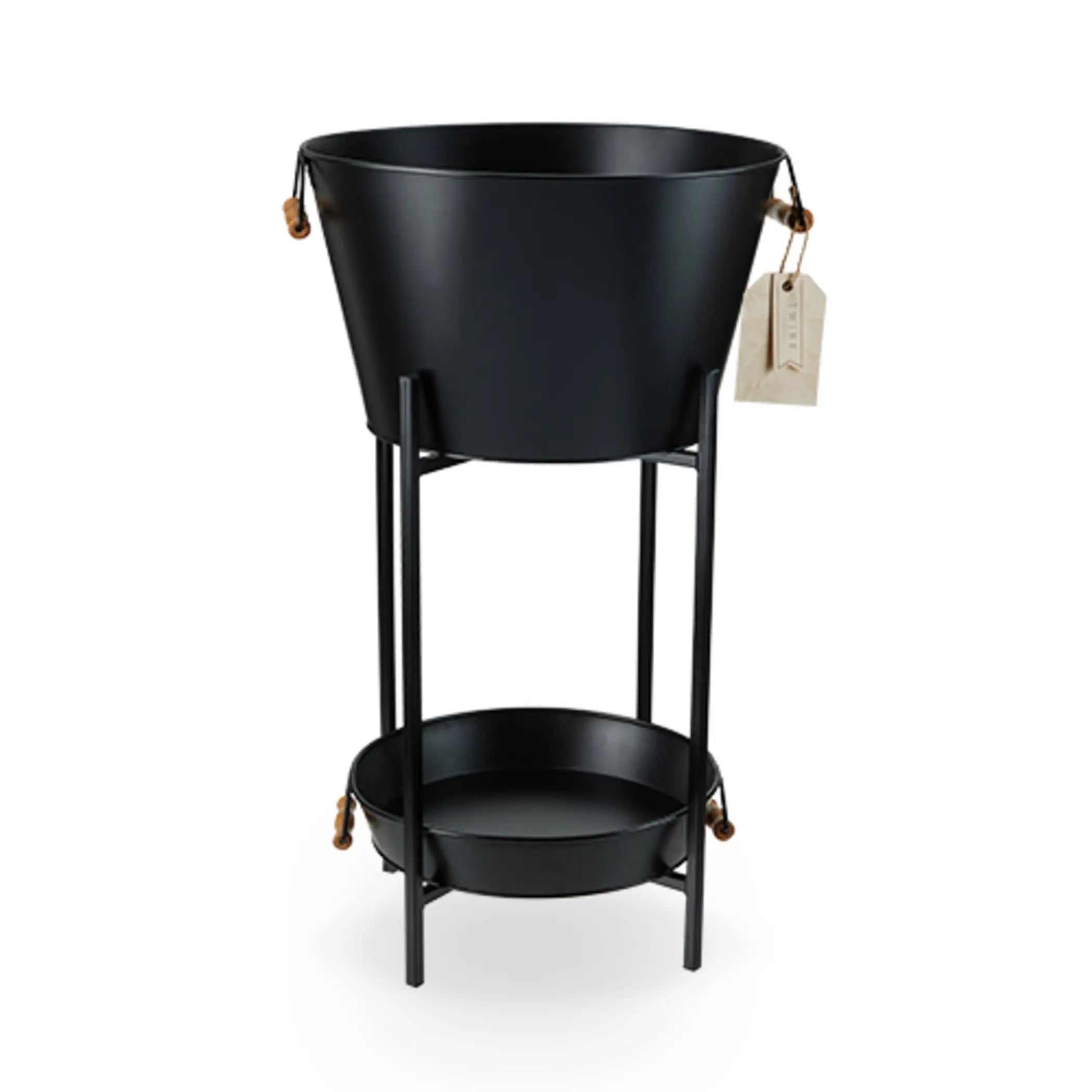 Black Beverage Tub with Stand & Tray by Twine Living Twine