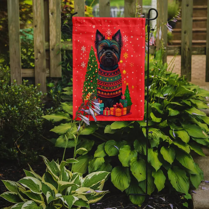 Black Cairn Terrier Holiday Christmas Garden Flag Caroline's Treasures