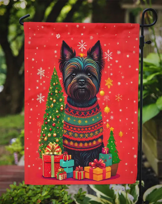 Black Cairn Terrier Holiday Christmas Garden Flag Caroline's Treasures
