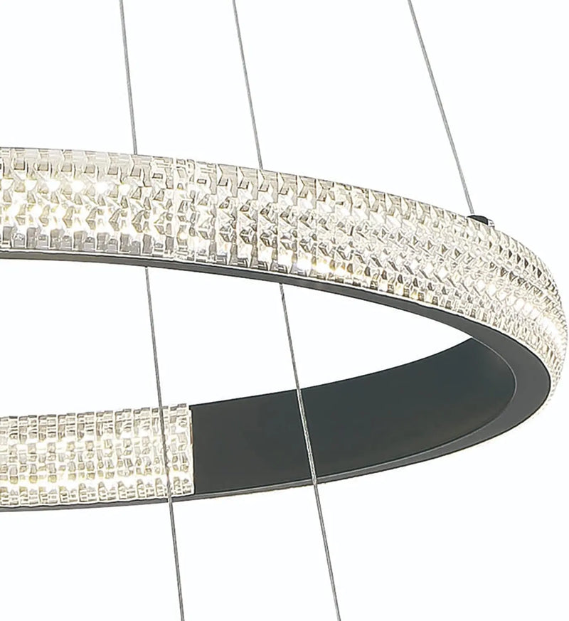 Black Candle Style Three Light Metal LED Dimmable Chandelier Homeroots Lighting