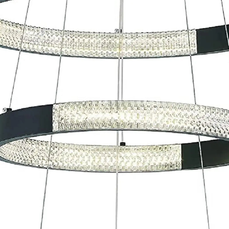 Black Candle Style Three Light Metal LED Dimmable Chandelier Homeroots Lighting