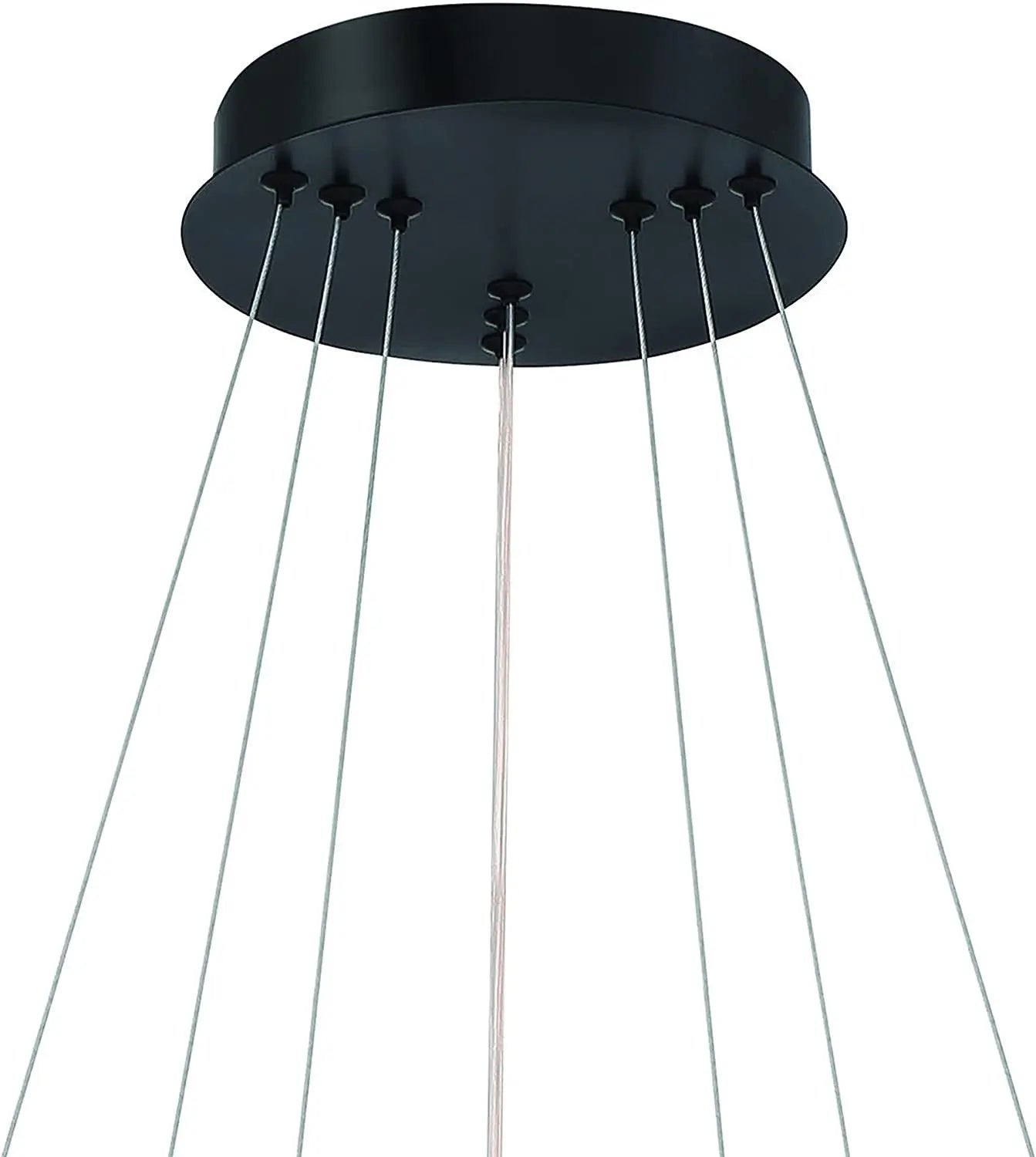 Black Candle Style Three Light Metal LED Dimmable Chandelier Homeroots Lighting