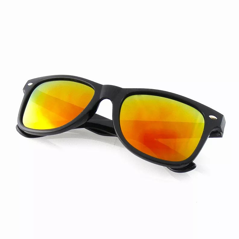Black Flash Reflective Polarized Horned Rim Sunglasses Sunglass Memphis