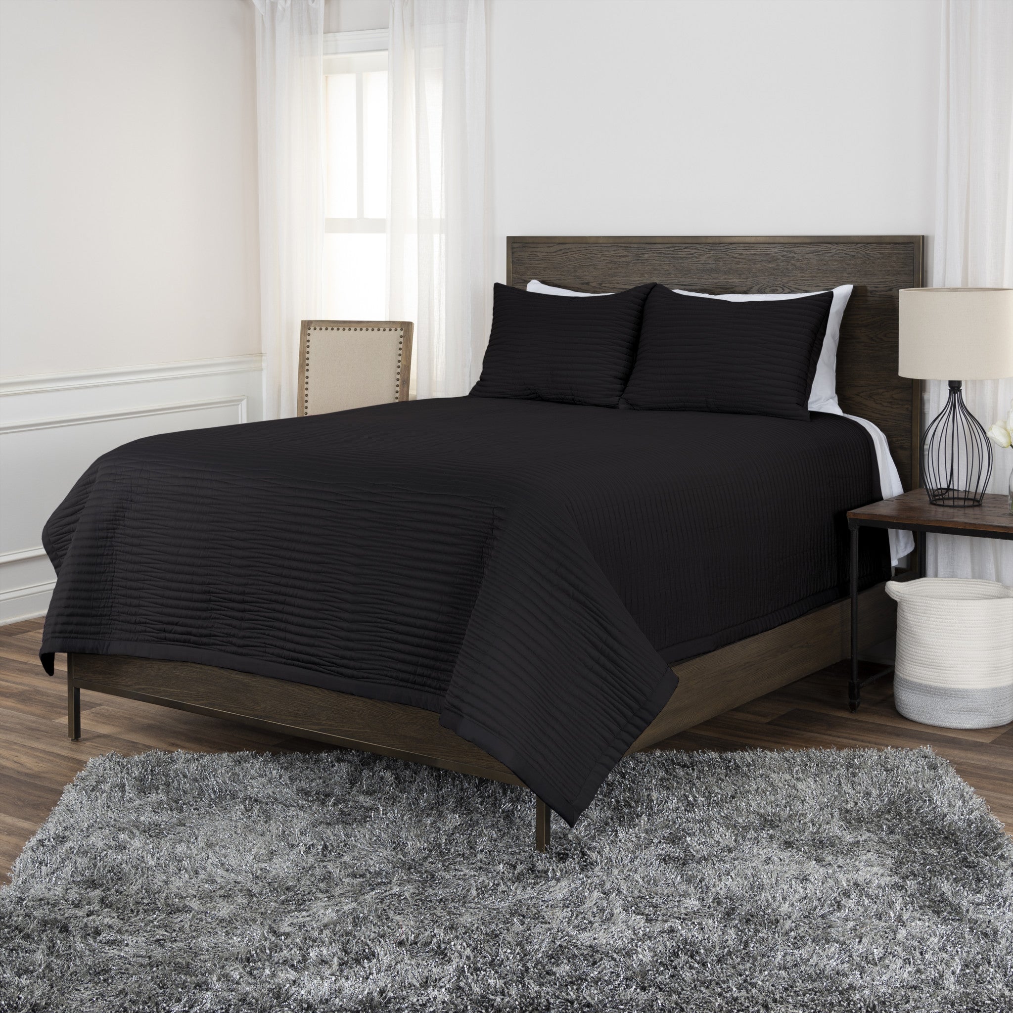 Black Geometric King Quilt - GreatEagleInc