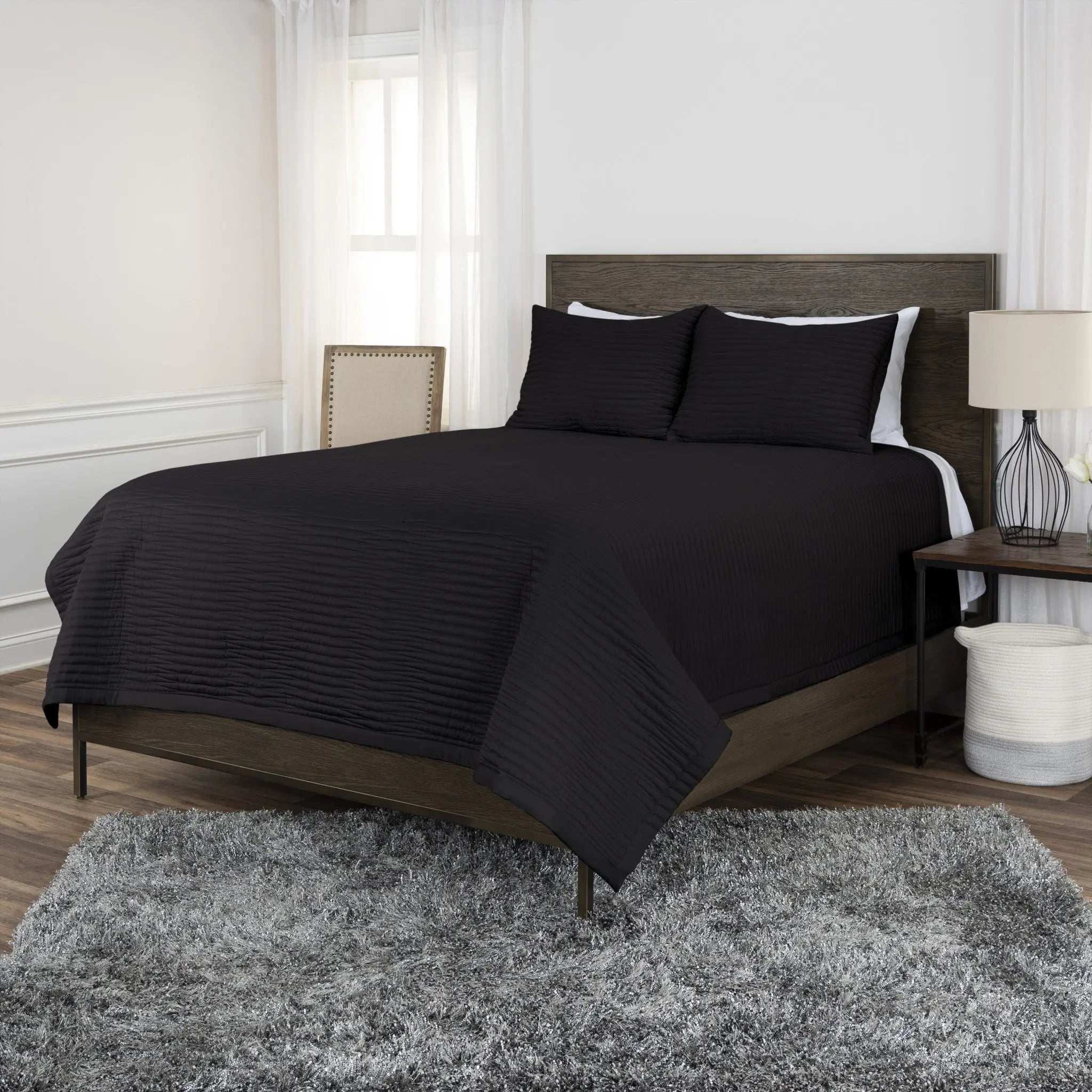Black Geometric King Quilt - GreatEagleInc