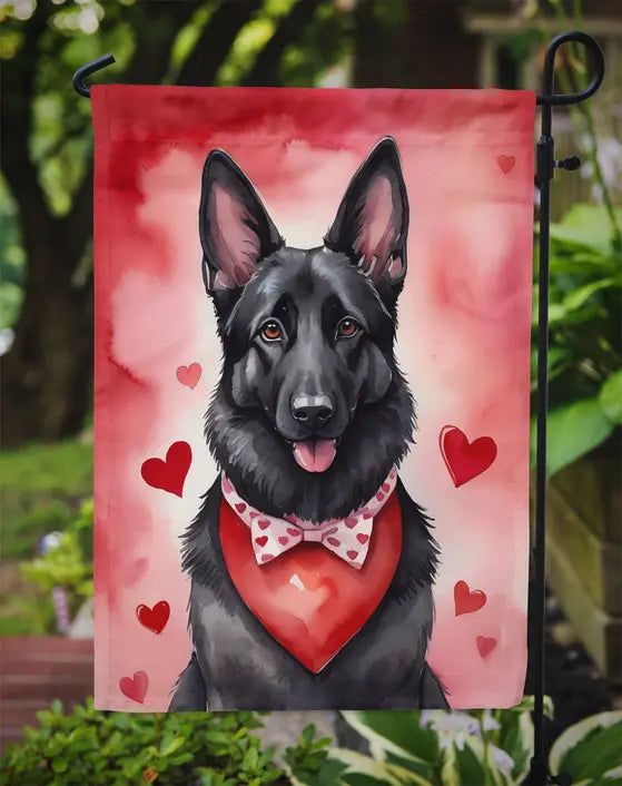 Black German Shepherd My Valentine Garden Flag Caroline's Treasures