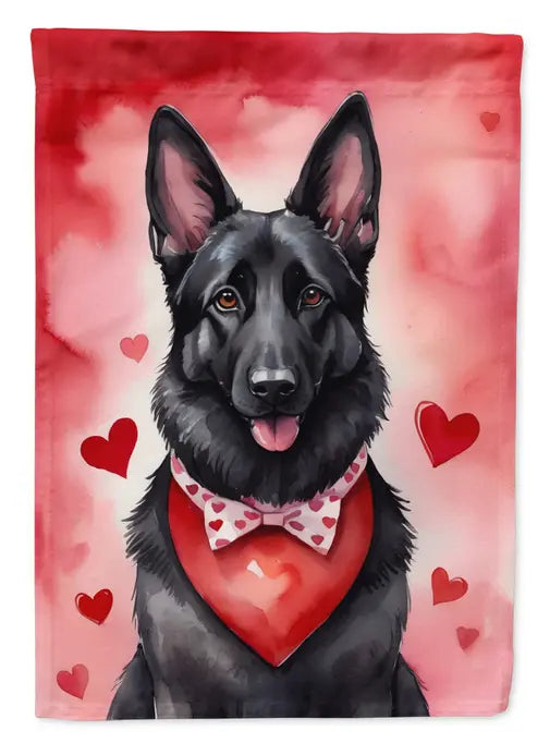 Black German Shepherd My Valentine Garden Flag Caroline's Treasures
