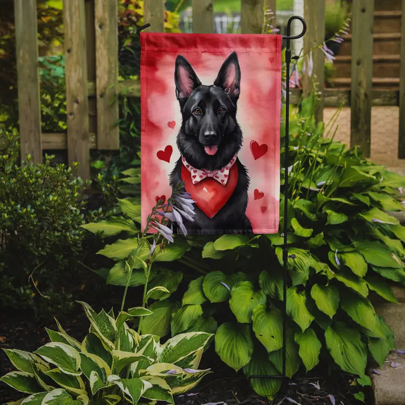 Black German Shepherd My Valentine Garden Flag Caroline's Treasures