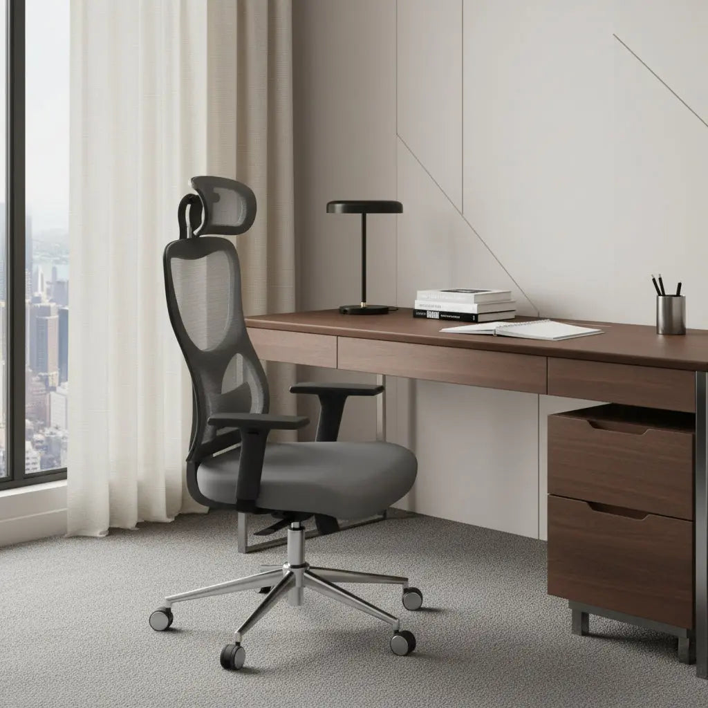 Black Gray and Silver Adjustable Height Swivel Rolling Office Chair Homeroots Office