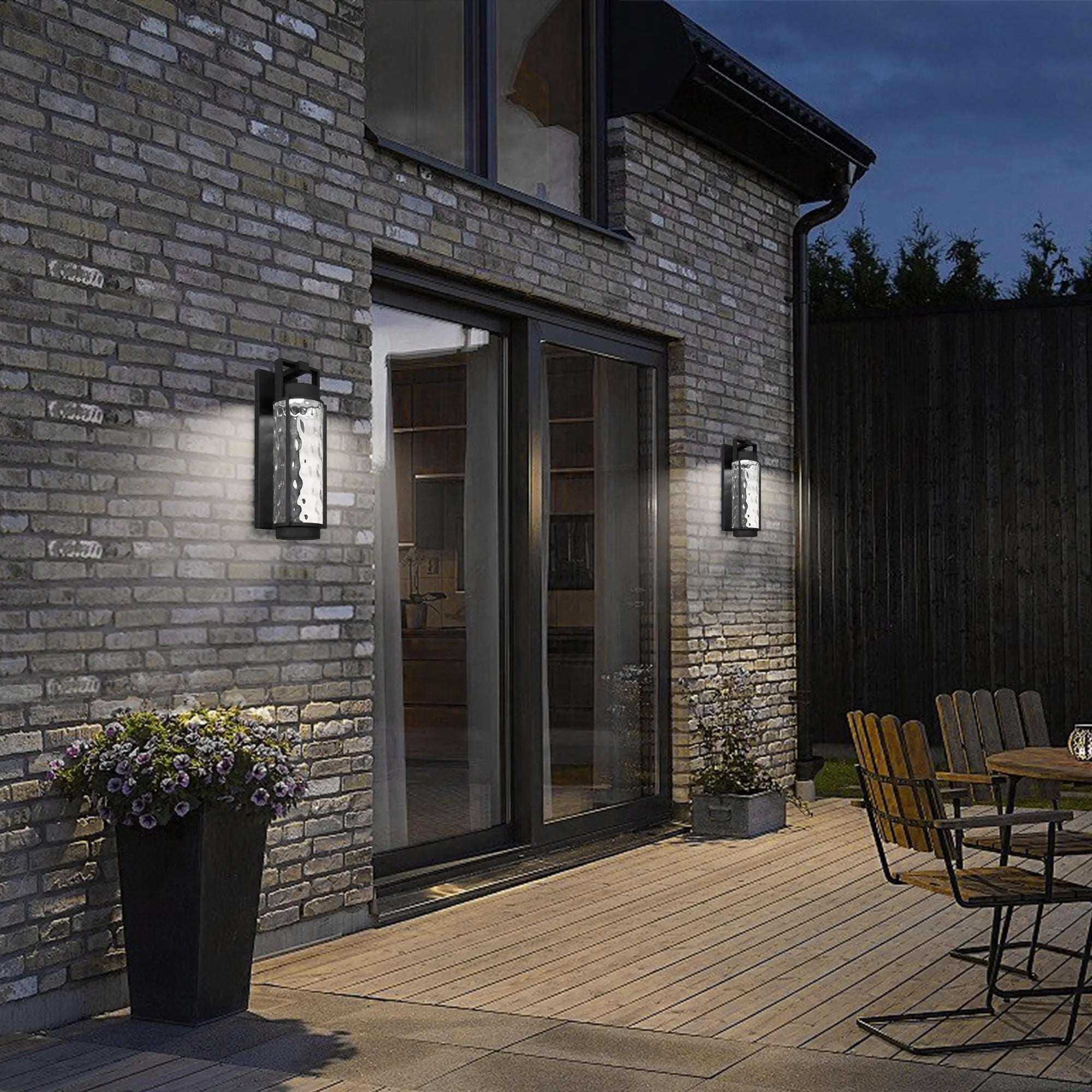 Black Hammered LED Dimmable Outdoor Hanging Light Homeroots Outdoor