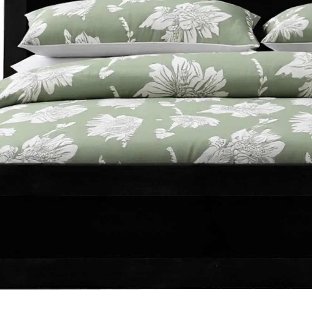 Black Inlaid Panels Solid Wood Queen Bed Frame Homeroots Bed & Bath