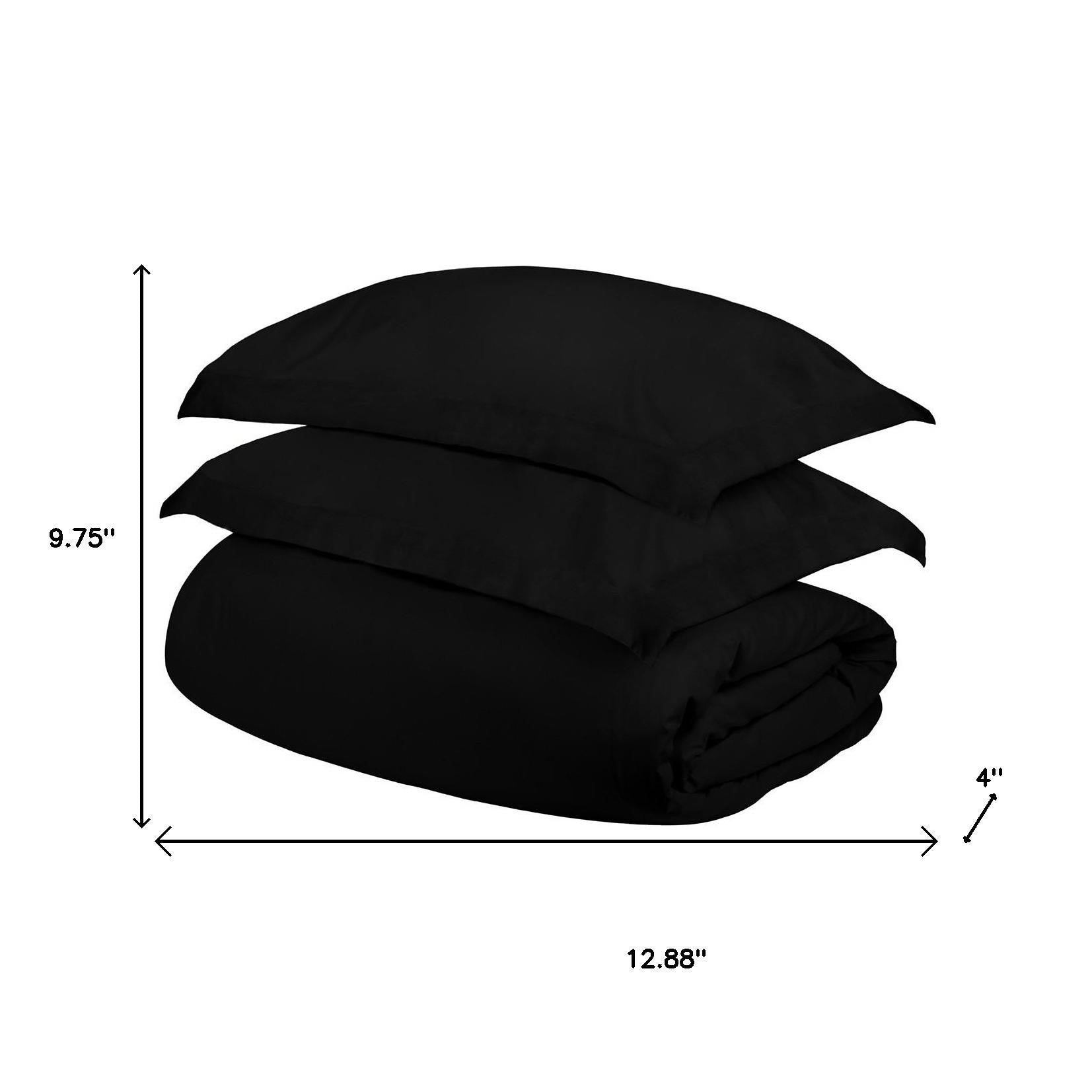 Black King Cotton Blend 300 Thread Count Washable Duvet Cover Set Homeroots Bed & Bath