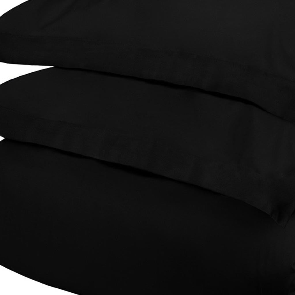 Black King Cotton Blend 300 Thread Count Washable Duvet Cover Set Homeroots Bed & Bath
