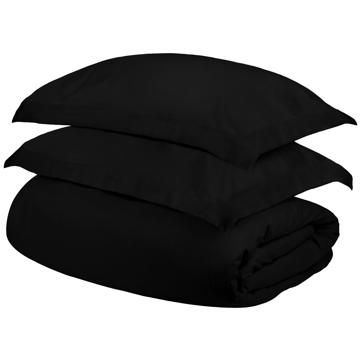 Black King Cotton Blend 300 Thread Count Washable Duvet Cover Set Homeroots Bed & Bath
