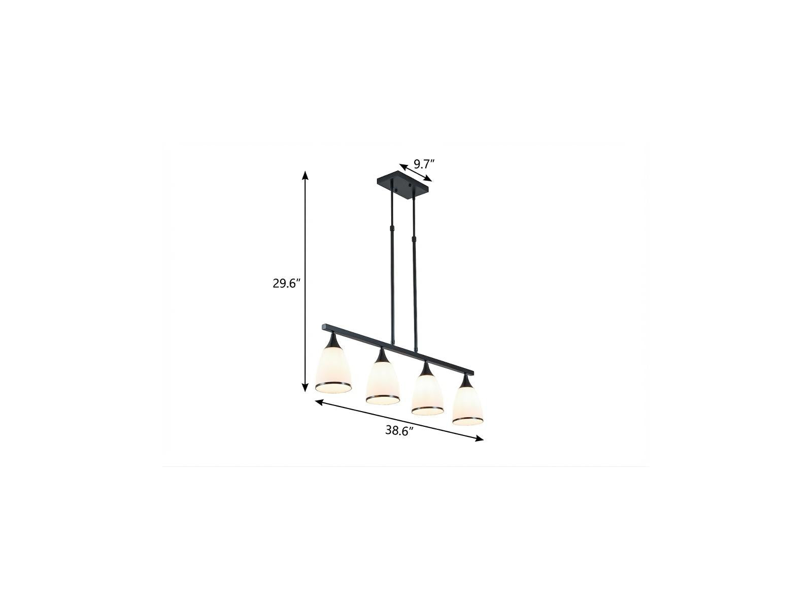 Black Kitchen Island Four Light Glass and Wrought Iron Frosted Glass Flush Chandelier With Black Shades Homeroots Lighting