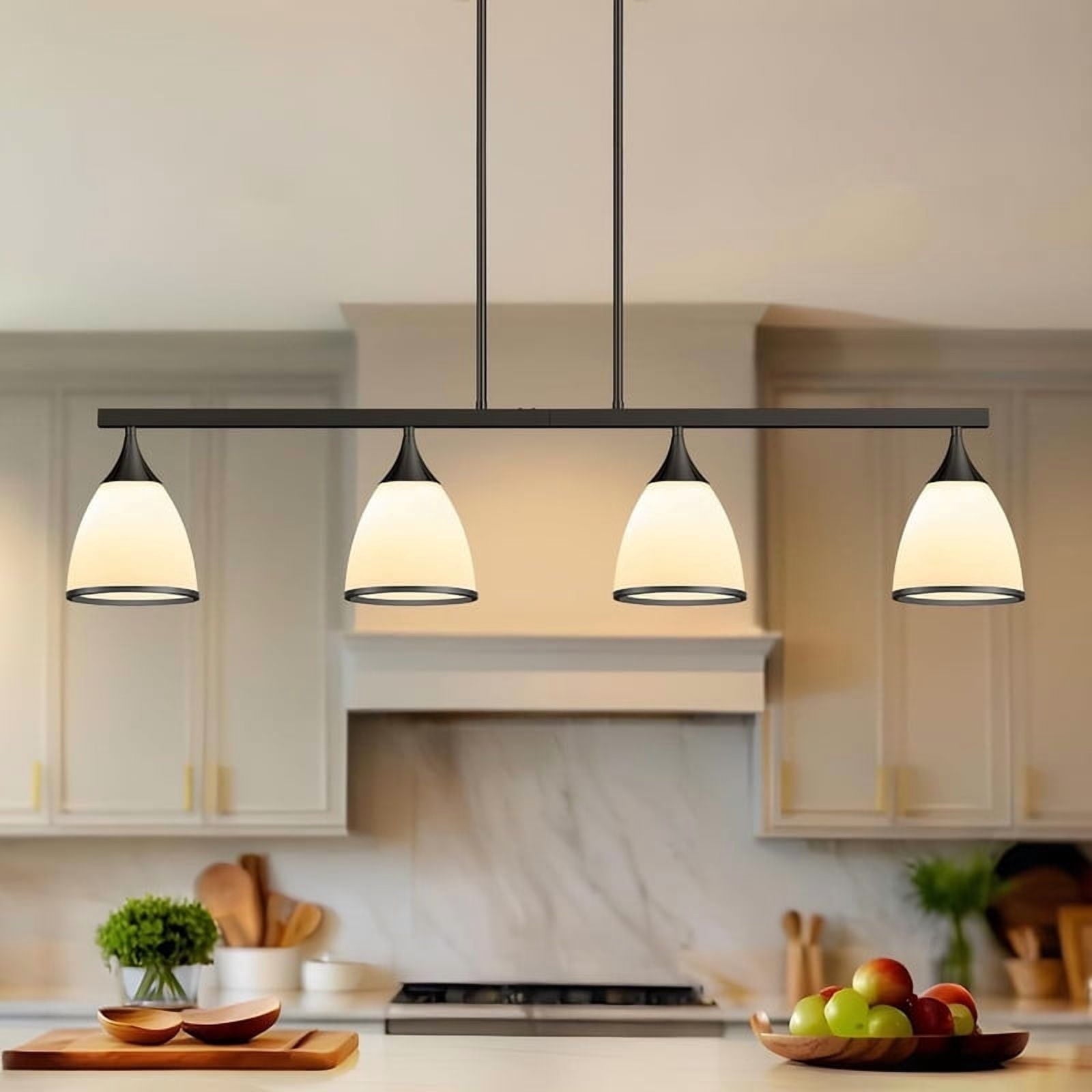 Black Kitchen Island Four Light Glass and Wrought Iron Frosted Glass Flush Chandelier With Black Shades Homeroots Lighting