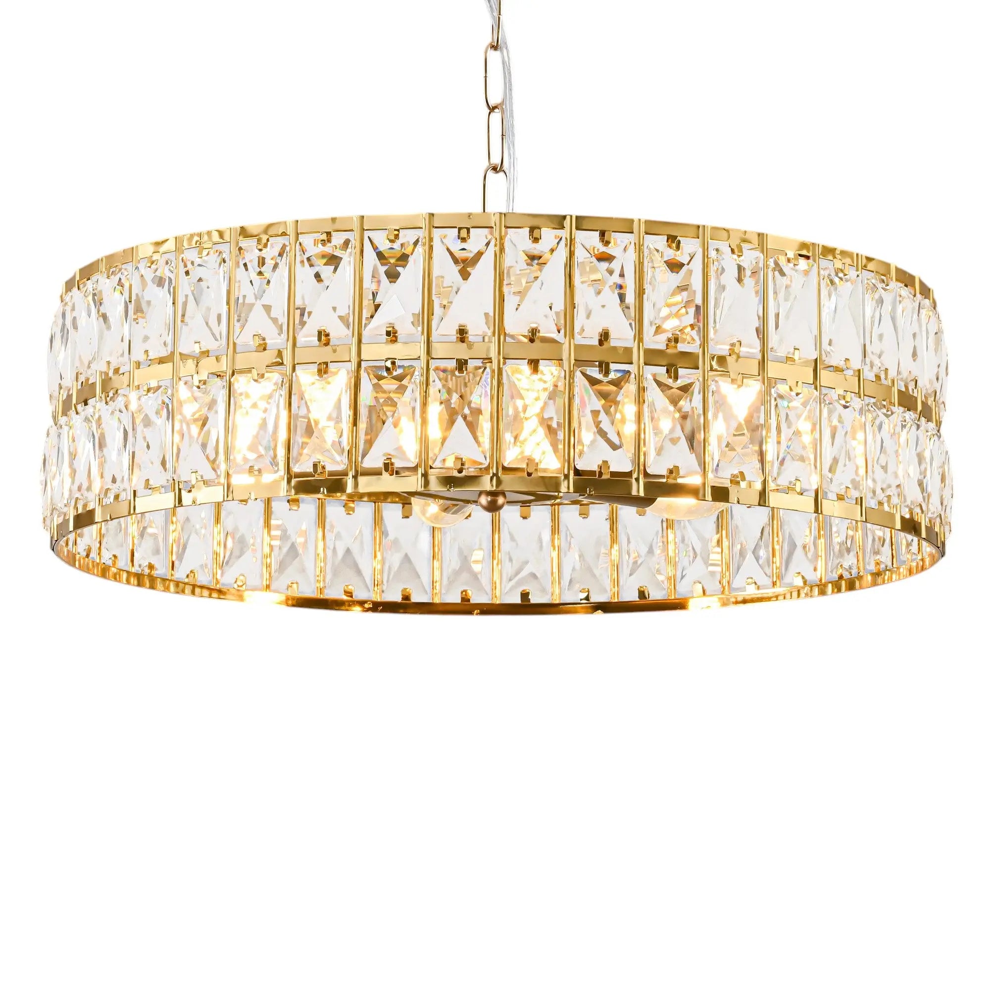 Black Kitchen Island Six Light Crystal and Rope Beveled Glass Flush Chandelier With Gold Shades Homeroots Lighting