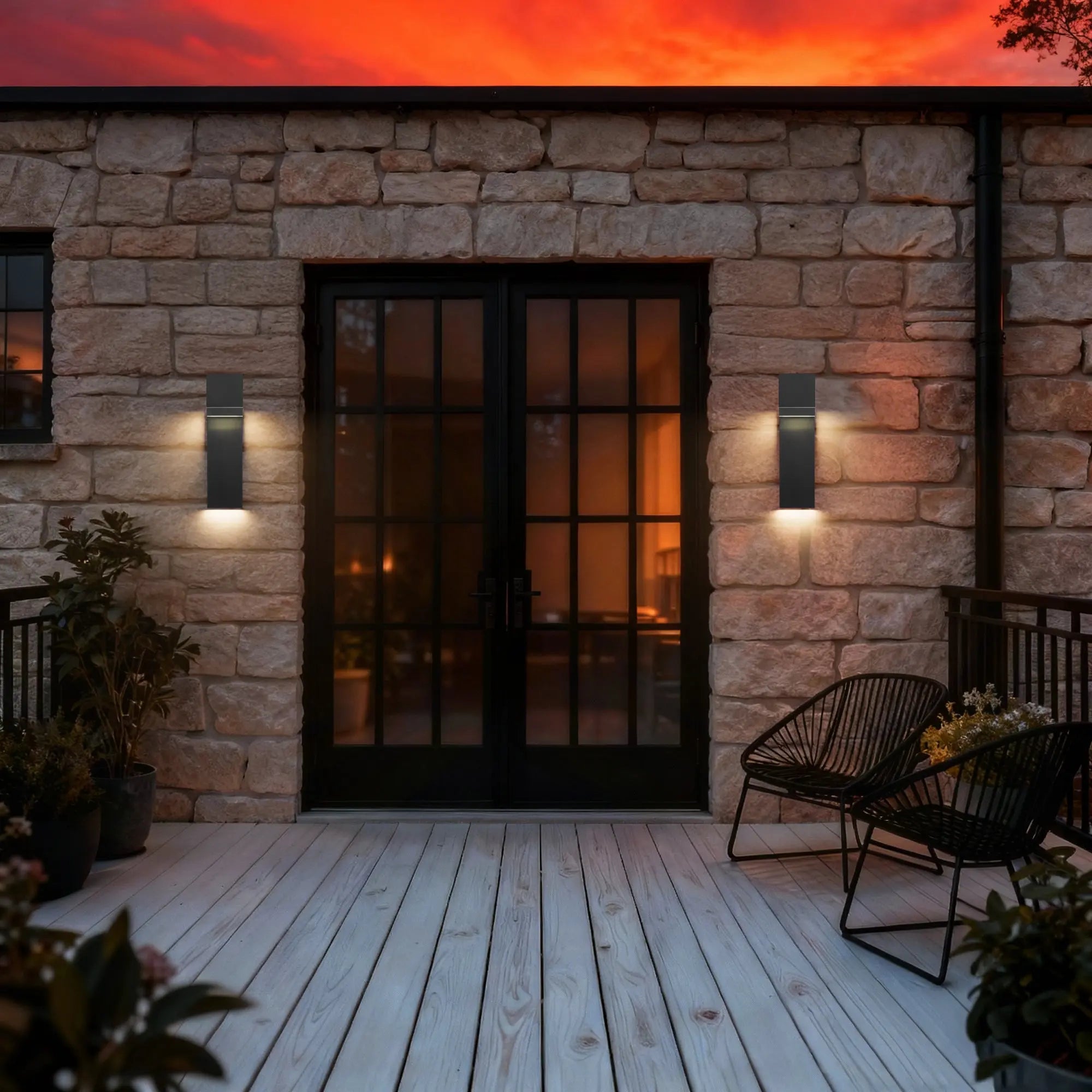 Black LED Dimmable Outdoor Hanging Light Homeroots Outdoor