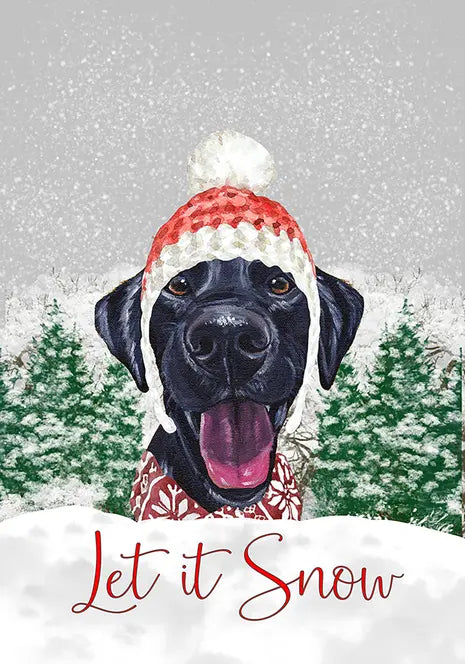 Black Labrador - Hippie Hound Studios Christmas  House and Garden Flags Best of Breed