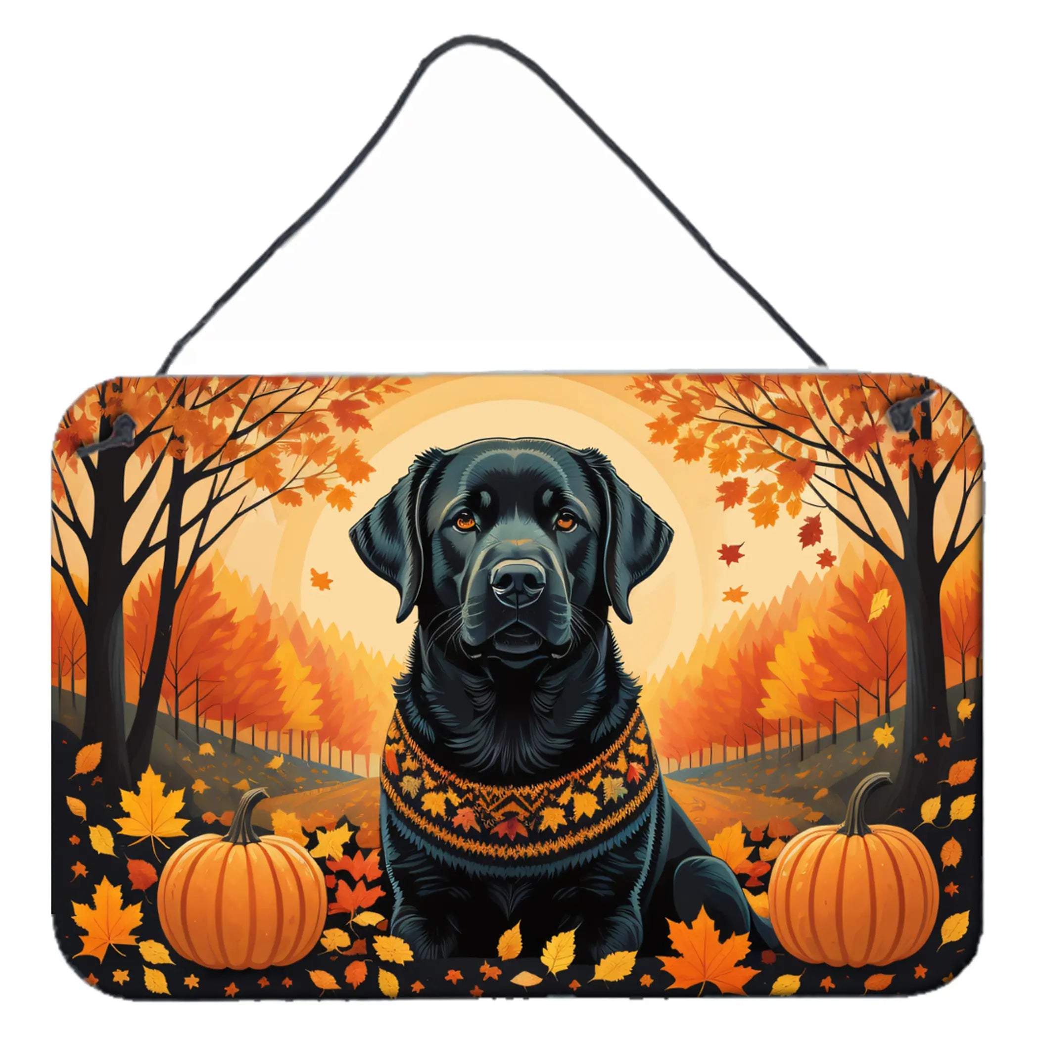 Black Labrador Retriever Fall Wall or Door Hanging Prints Caroline's Treasures