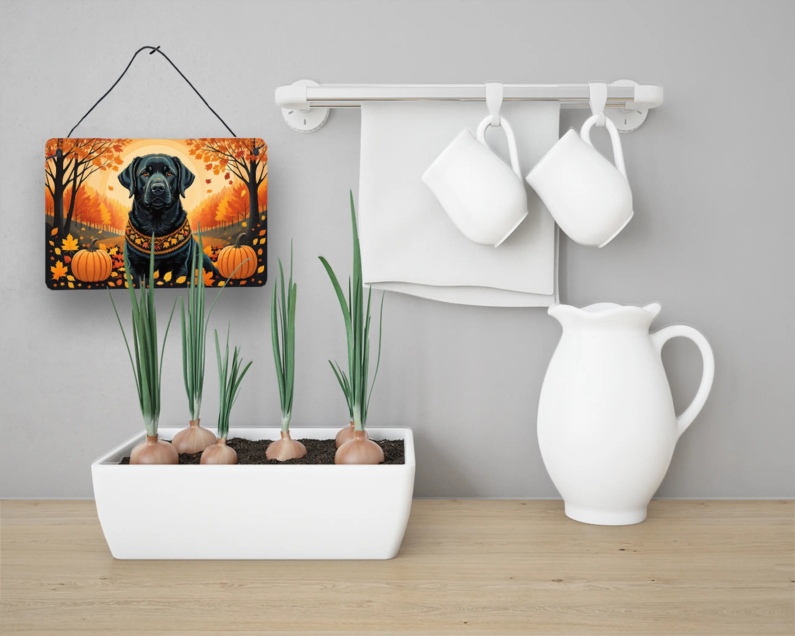 Black Labrador Retriever Fall Wall or Door Hanging Prints Caroline's Treasures