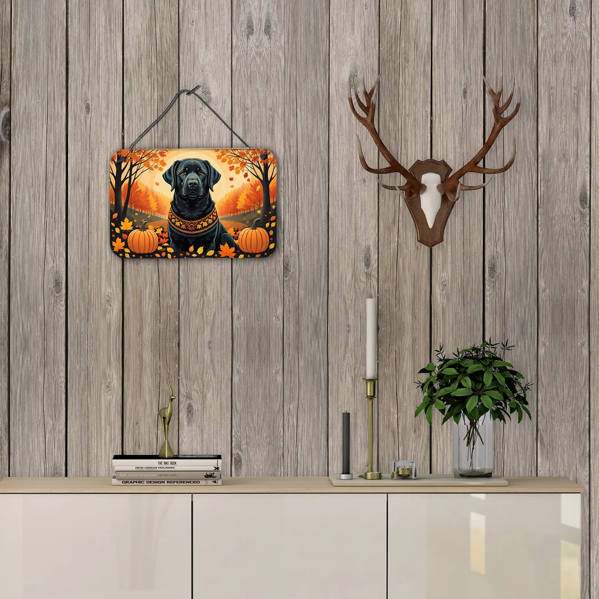Black Labrador Retriever Fall Wall or Door Hanging Prints Caroline's Treasures