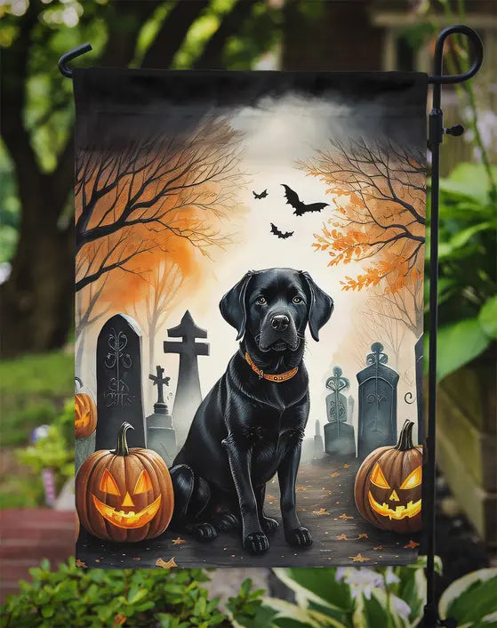 Black Labrador Retriever Spooky Halloween Garden Flag Caroline's Treasures