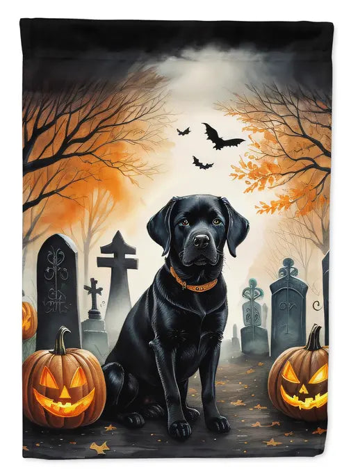 Black Labrador Retriever Spooky Halloween Garden Flag Caroline's Treasures