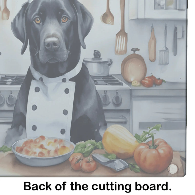 Black Labrador Retriever The Chef Glass Cutting Board Caroline's Treasures