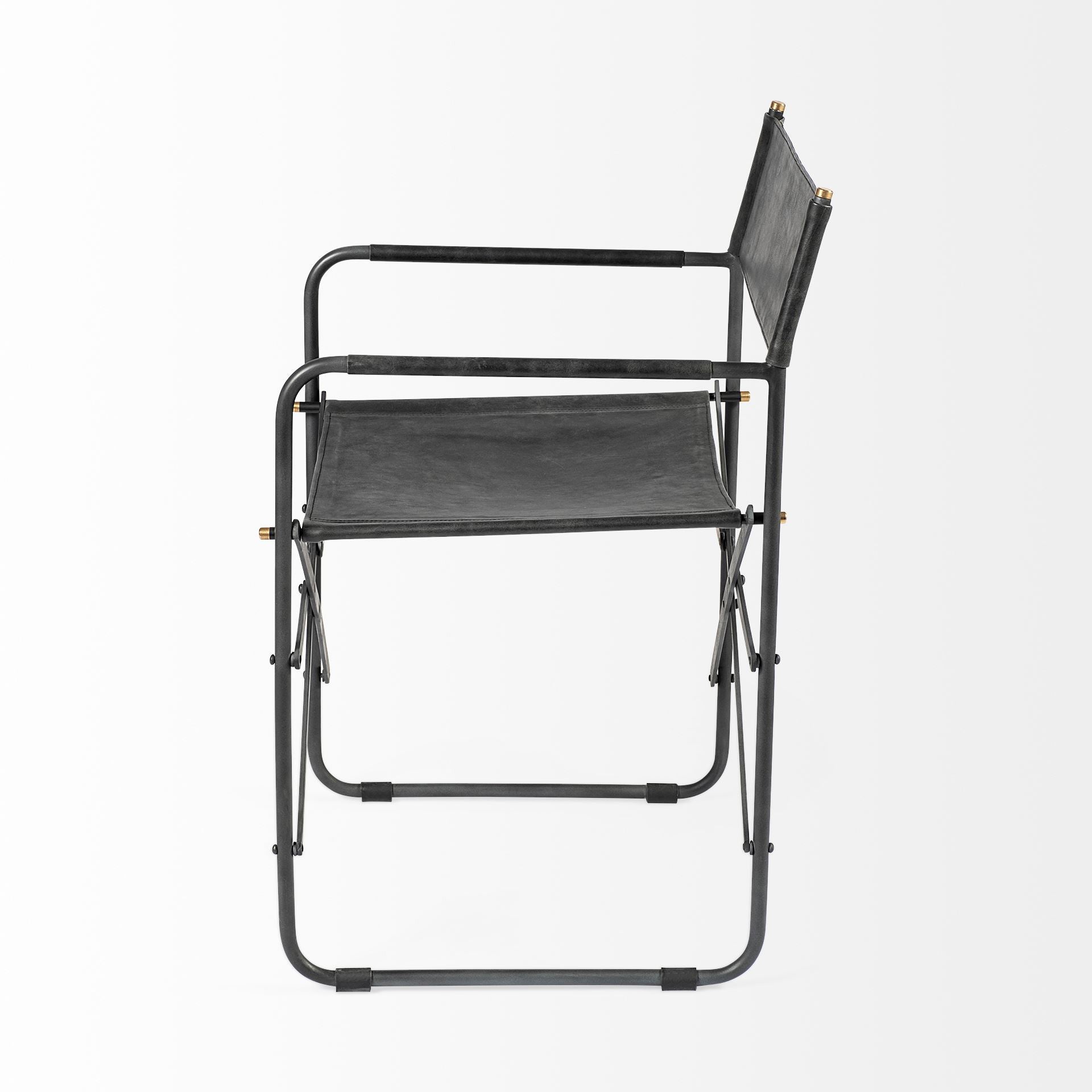 Black Leather Open Back Dining Arm Chair - GreatEagleInc