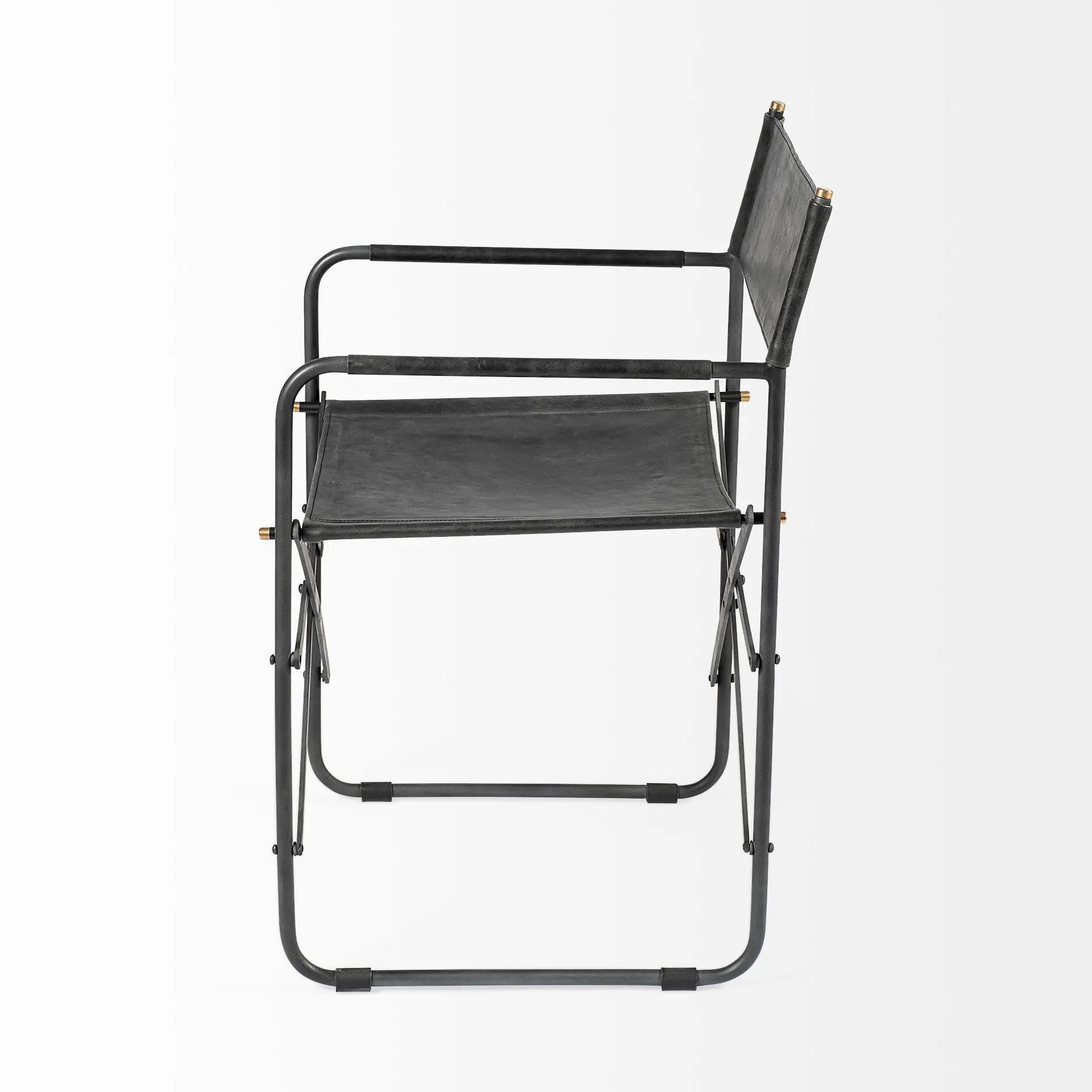 Black Leather Open Back Dining Arm Chair - GreatEagleInc