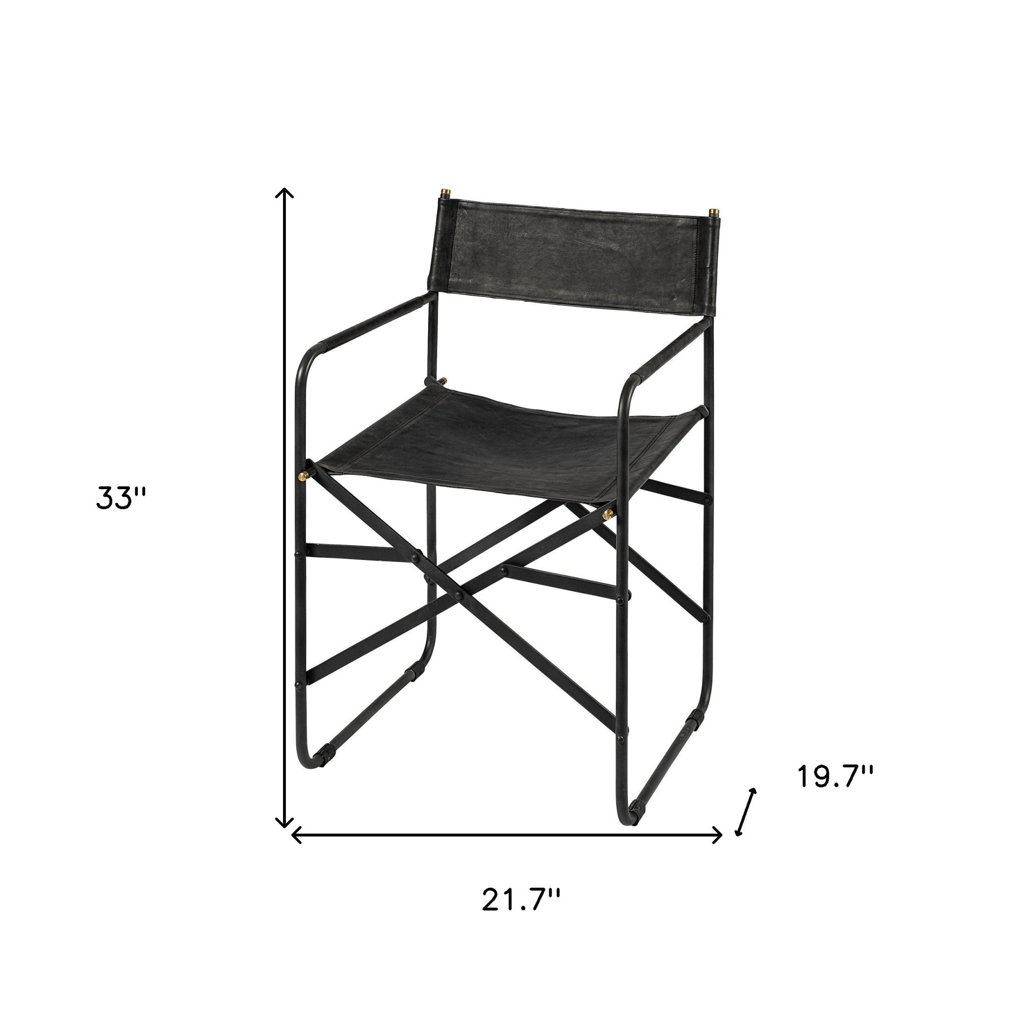 Black Leather Open Back Dining Arm Chair - GreatEagleInc