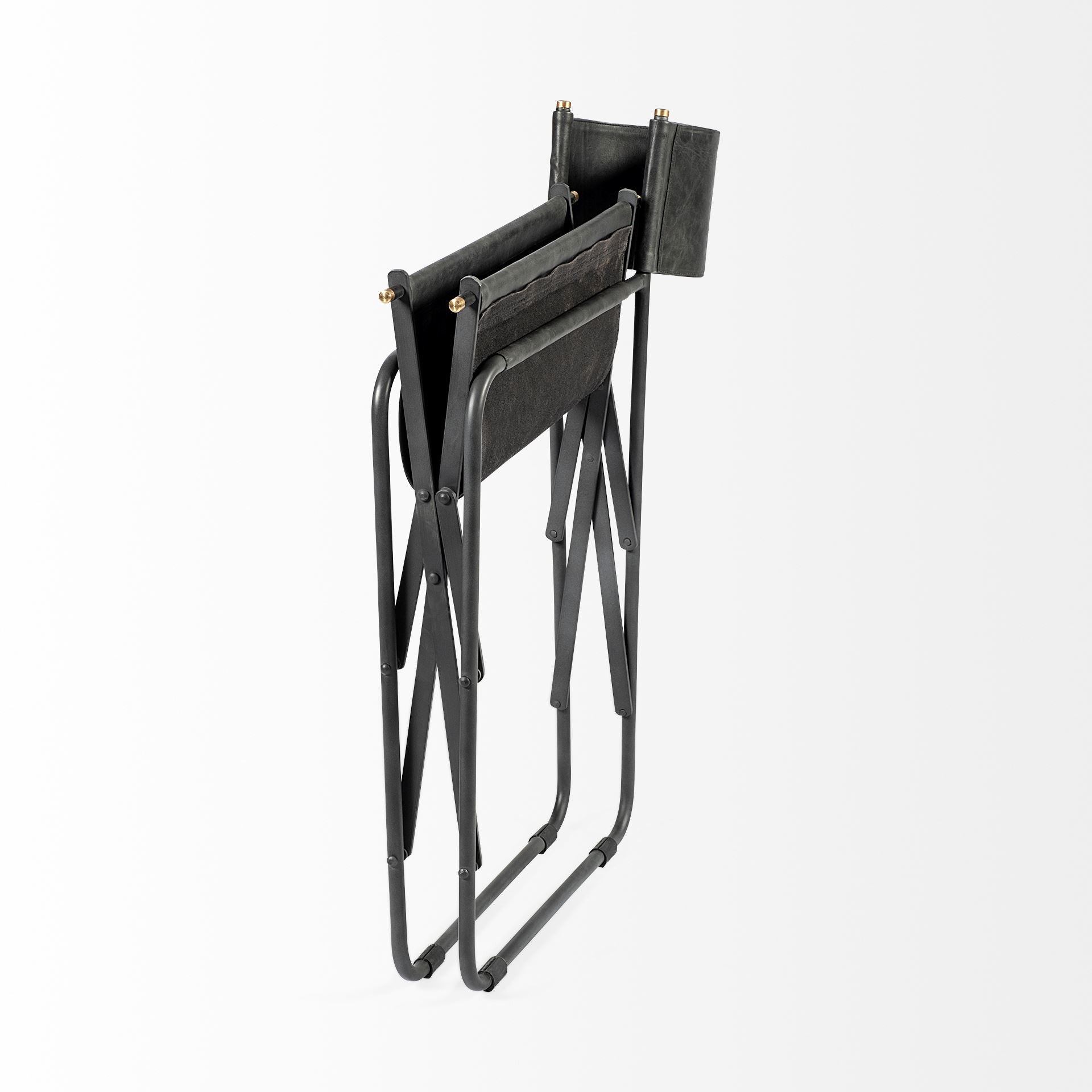 Black Leather Open Back Dining Arm Chair - GreatEagleInc